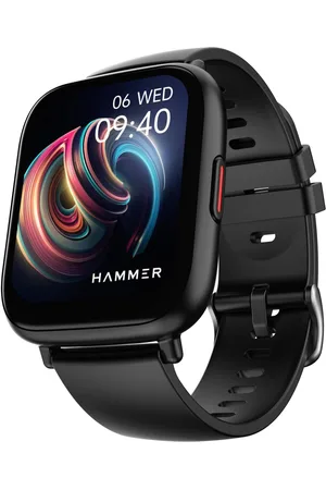 Hämmer Black Fit Plus 1.85" Calling Smartwatch with Built-in Games & Metallic Body
