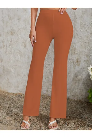 BAESD Women Relaxed Straight Leg Skinny Fit High-Rise Wrinkle Free Bootcut Trousers