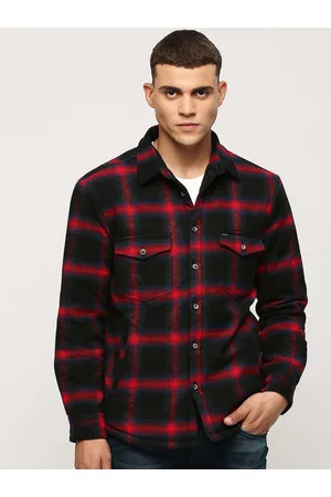 Pepe Jeans Checked Spread Collar Cotton Tailored Jacket