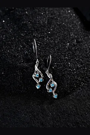CLARA Rhodium-Plated Cubic Zirconia 925 Sterling Silver Drop Earrings