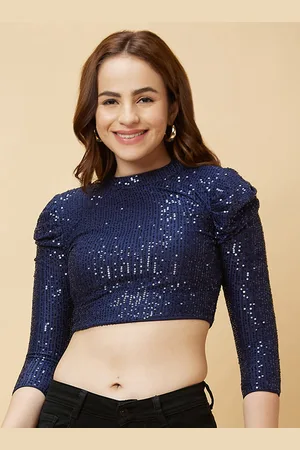Globus Sequinned Party Crop Top