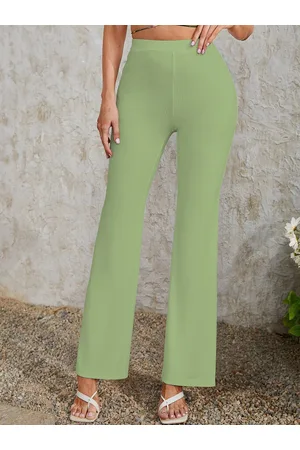 BAESD Women Relaxed Straight Leg Skinny Fit High-Rise Wrinkle Free Bootcut Trousers