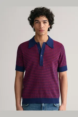 GANT Men Relaxed Fit Jacquard Pattern Polo T-shirt