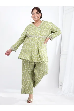 Bani Women Plus Size Printed Tunic With Trousers