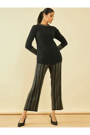 Soch Woven Design Round Neck T-shirt with Trousers