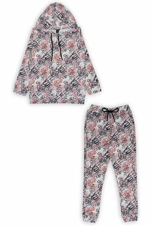 CAVIO Boys Printed Hooded T-shirt With Trousers