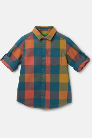 Benetton Boys Checked Cotton Casual Shirt