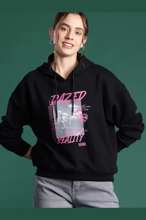 DressBerry Women Printed Hooded Sweatshirt