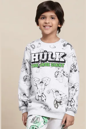Kidsville Boys Hulk Printed Pullover Sweatshirt
