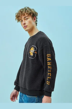 Bewakoof Black Garfield Graphic Printed Oversized Pullover Sweatshirt
