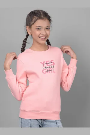 Crimsoune Club Girls Typographic Printed Sweatshirt