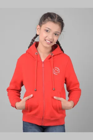 Crimsoune Club Girls Hooded Front-Open Sweatshirt