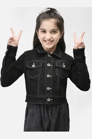 Crimsoune Club Girls Spread Collar Denim Jacket