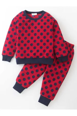 CrayonFlakes Girls Printed Round Neck Long Sleeve Top With Jogger