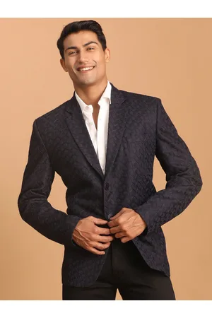 Vastramay Self-Design Slim-Fit Single-Breasted Blazer