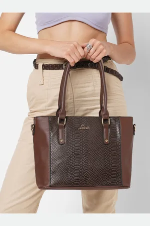 LAVIE Horse Brown Textured Shoulder Tote Bag