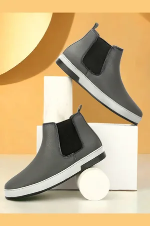 SHOZANIA Men Textured Suede Chelsea Boots