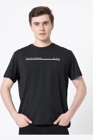 Red Tape Men Black Activewear T-shirt
