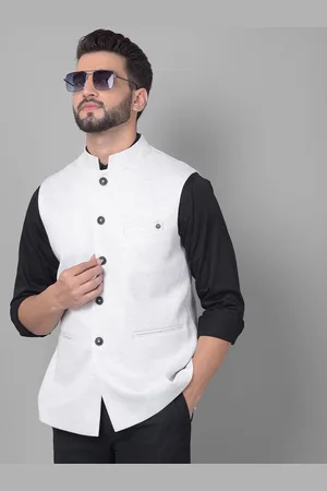 Crimsoune Club Printed Mandarin Collar Nehru Jacket