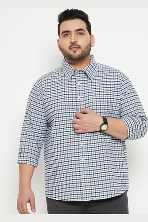 Bigbanana Plus Size Checked Classic Cotton Casual Shirt