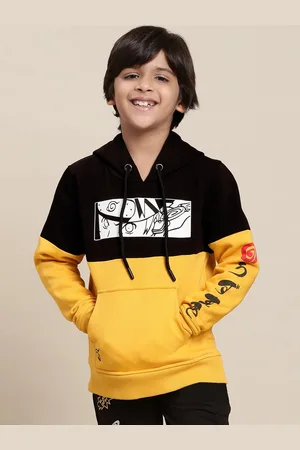 Kidsville Boys Colourblocked Hooded Pullover Sweatshirts