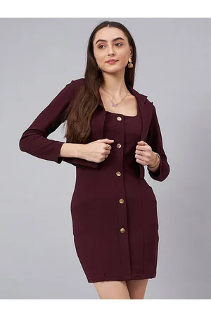 Chemistry Round Neck Bodycon Mini Dress With Blazer