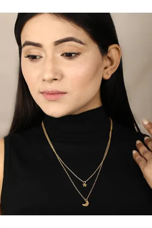 Priyaasi Set Of 2 Gold-Toned & Silver-Toned Layered Necklace