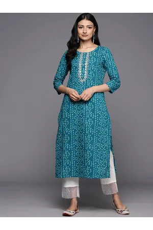 Varanga Bandhani Printed Gotta Patti Pure Cotton Straight Kurta
