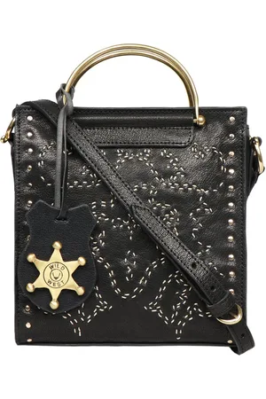 Hidesign Black Leather Structured Handheld Bag