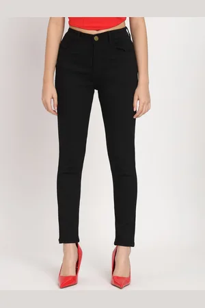 AngelFab Women Black Jean Skinny Fit High Rise Clean Look Stretchable Jeans
