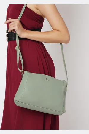 LAVIE Women Denali Horizontal Green Solid Messenger Bag