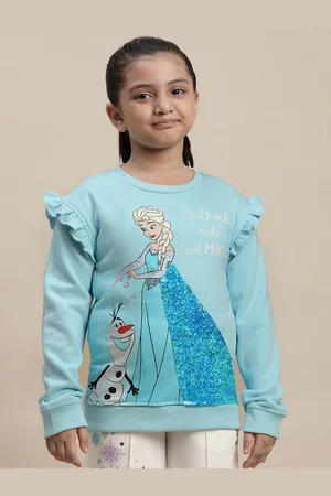 Kidsville Girls Frozen Printed Cotton Sweatshirts