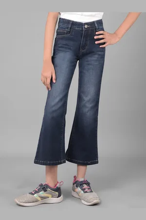 Crimsoune Club Girls Navy Blue Slim Fit Light Fade Stretchable Jeans