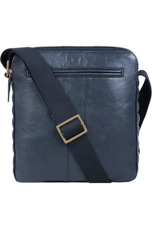 Hidesign Men Blue Solid Messenger Bag