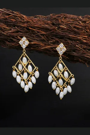 Adwitiya Collection Gold-Plated Classic Drop Earrings