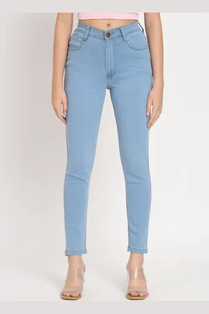 AngelFab Women Jean Skinny Fit High Rise Clean Look Stretchable Jeans