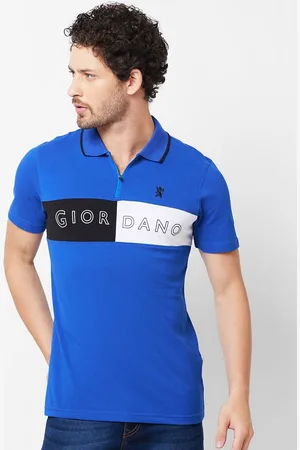 Giordano Polo Collar Typography Printed Slim Fit T-shirt