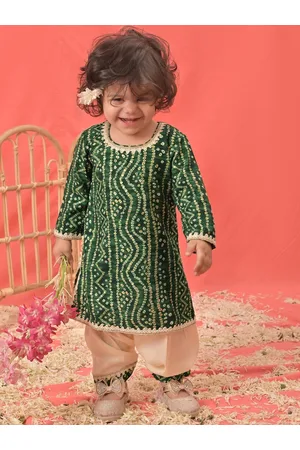 Vastramay Girls Bandhani Printed Kurta With Patiala