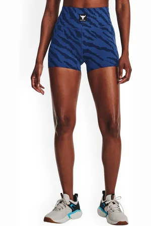 Under Armour Women Project Rock Meridian Training Ground Printed Mid-Rise Sports Shorts