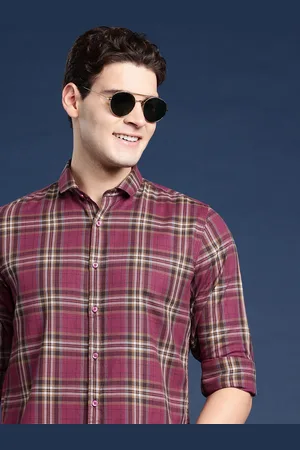 Mast & Harbour Men Tartan Checked Cotton Twill Casual Shirt