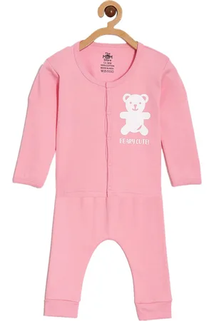 The Mom Store Infants Graphic Printed Pure Cotton T-shirt with Pyjamas