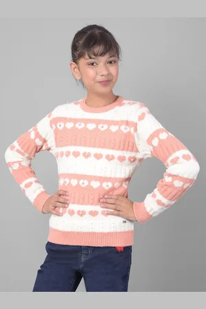 Crimsoune Club Girls Colourblocked Pullover Sweater