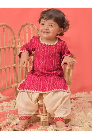 Vastramay Girls Bandhani Printed Kurta With Patiala