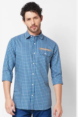 Giordano Slim Fit Micro Checked Pure Cotton Casual Shirt