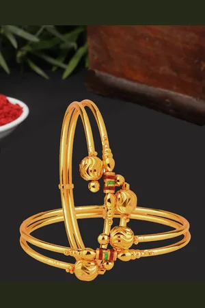 Zeneme Set Of 2 Gold-Plated Bangles