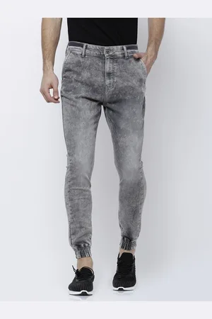 LocoMotive Men Grey Tapered Fit Mid-Rise Clean Look Stretchable Jeans