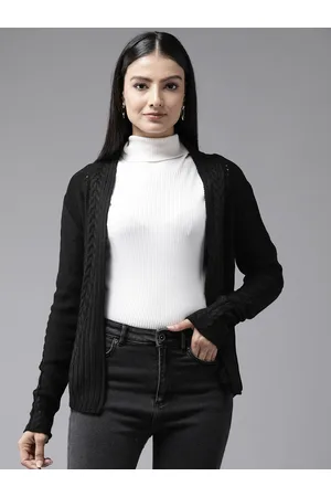 Cayman Women Self Design Open Front Shrug