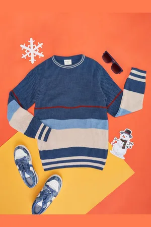 Pantaloons Boys Striped Acrylic Pullover