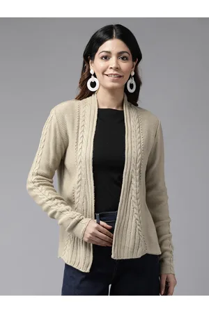 Cayman Women Self Design Open Front Shrug