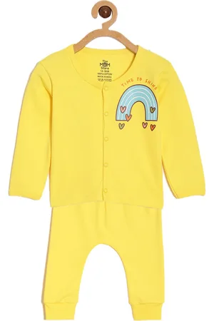 The Mom Store Infants Graphic Printed Pure Cotton T-shirt with Pyjamas